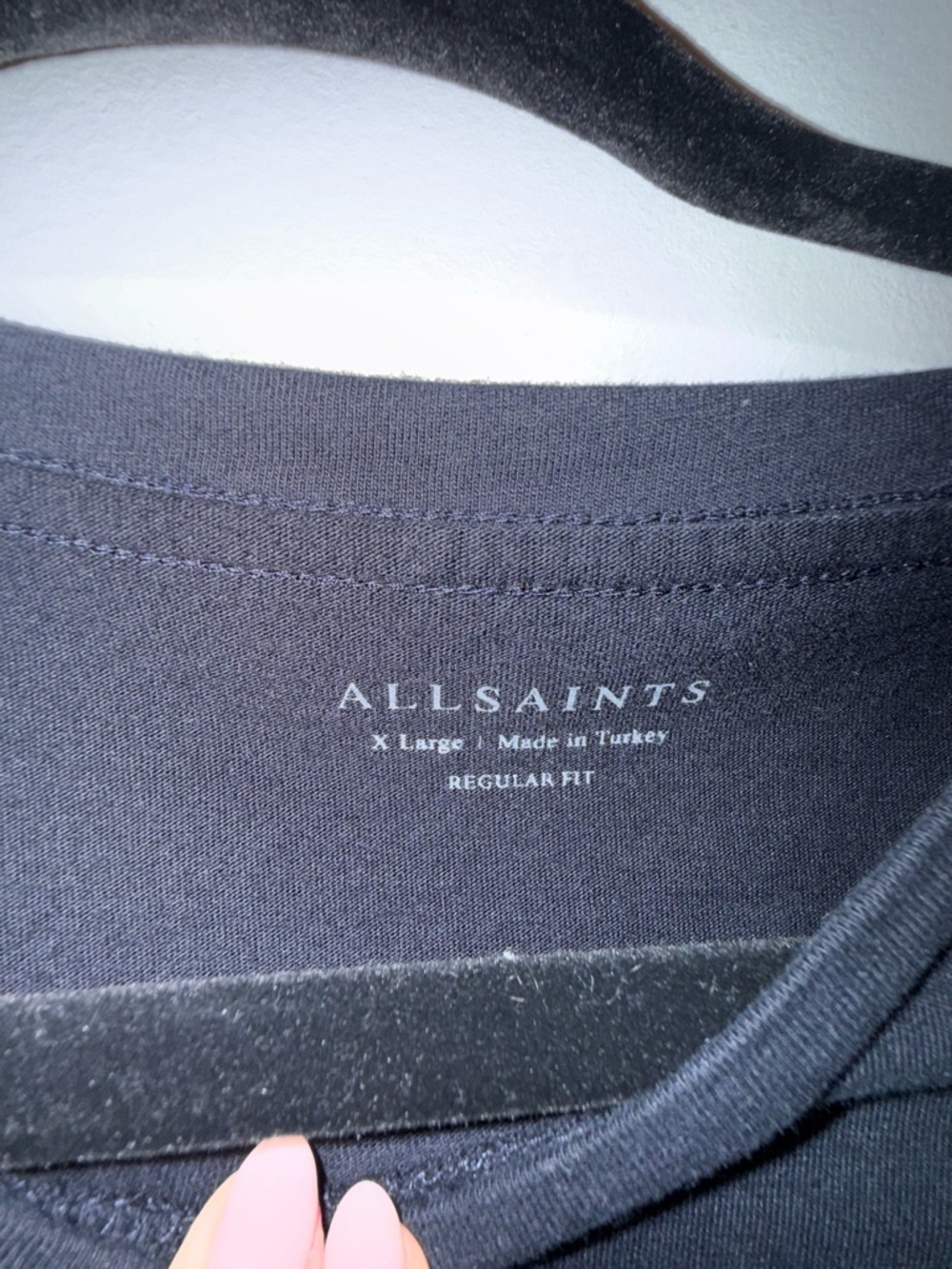 All Saints Black Crewneck Logo Tee - Picture 4 of 4